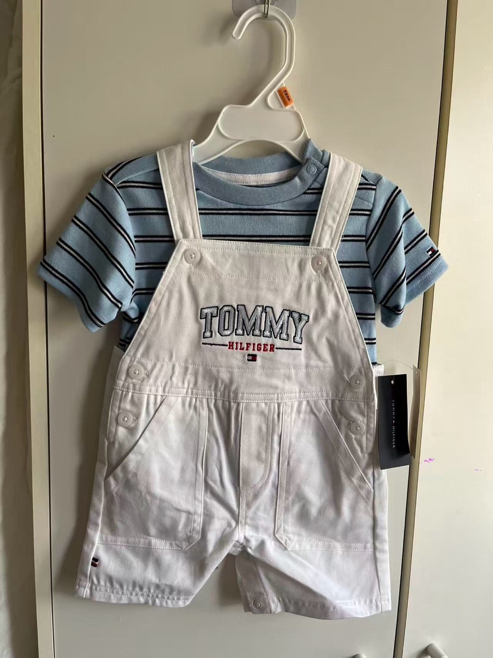Tommy Hilfiger White Short Overalls with Logo